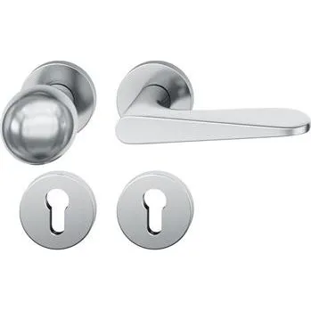 Dveřní kování FSB kliková sada 12 1144 ASL na rozetě PZ, koule otočná, nerez matná