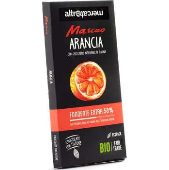 Čokoláda Bio hořká čokoláda Mascao s pomerančovým aroma, 80 g