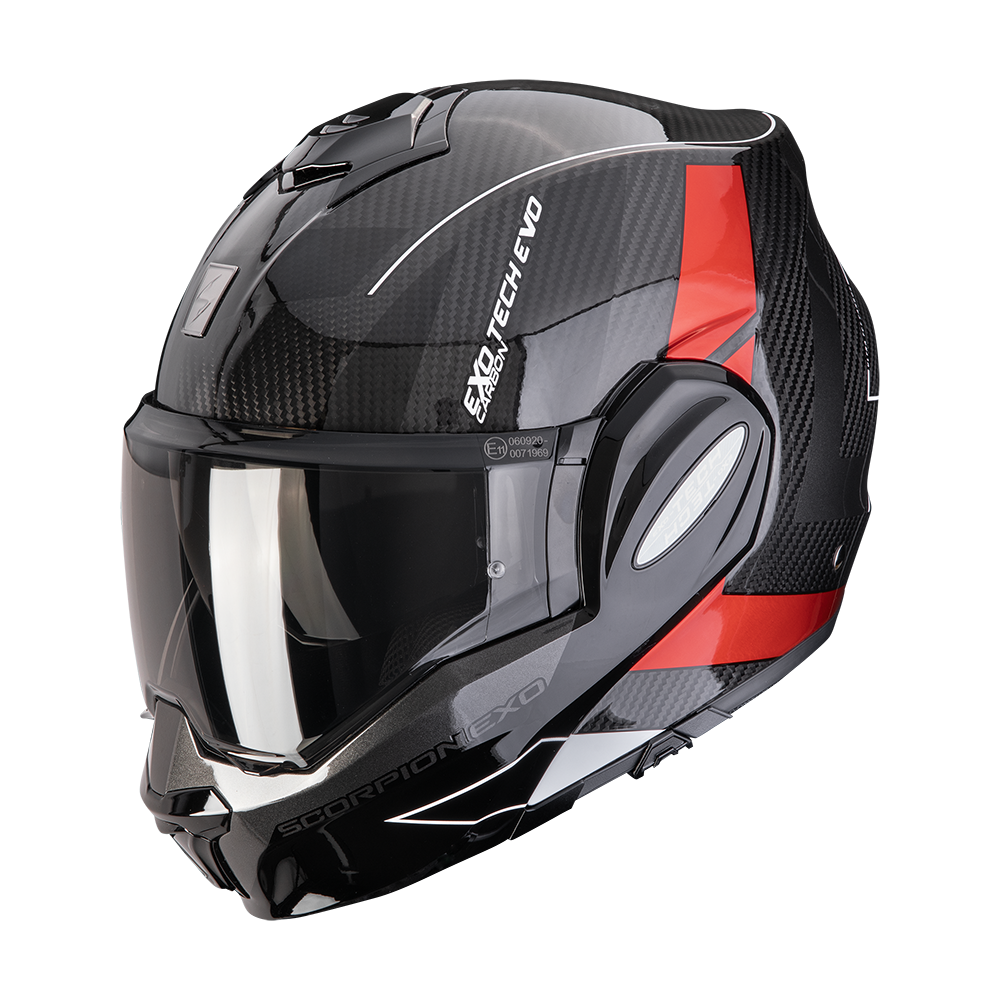Moto přilba SCORPION EXO-TECH EVO CARBON CAD hologram černo/červená XXL