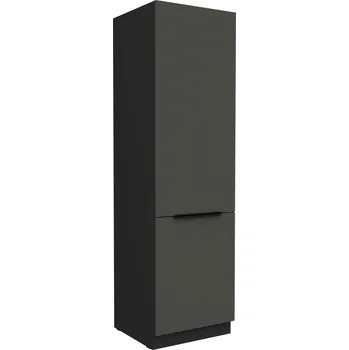 Kuchyňská linka Vysoká skříňka pro vestavnou lednici Aria 60 LO-210 2F Barva korpusu: Černá, Barva dvířek: GR - Graphite AFM