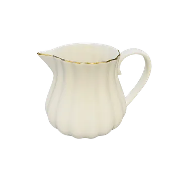 Konvice na čaj Bílá + zlatý okraj