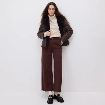 Dámské oblečení Reserved - Džíny s širokými nohavicemi - hnědá - 593HV-83J - 593HV-83J-42