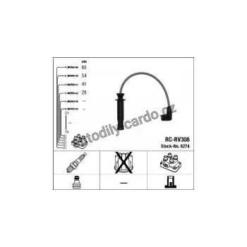 Zapalovací kabel Sada kabelů pro zapalování NGK RC-RV308 - ROVER