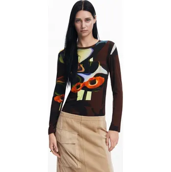 Tričko Desigual Dreamy chocolate brown velikost L