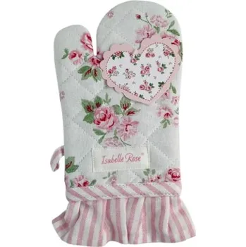 Kuchyňská zástěra Dětská bavlněná chňapka bílá s květy Lucy 13 × 23 cm | Isabelle Rose