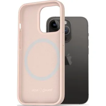 Pouzdro na mobilní telefon AlzaGuard Silicone Case Compatible with Magsafe pro iPhone 14 Pro růžový