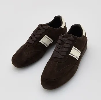 Dámské tenisky Reserved - Semišové tenisky - tmavě hnědá - 198FF-89X - 198FF-89X-40