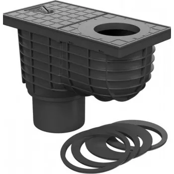 kanalizace Chuděj Kanalizační vpusť (gajgr) spodní černá DN 110 + redukční kroužky (KV 110) 325 A | cena za ks