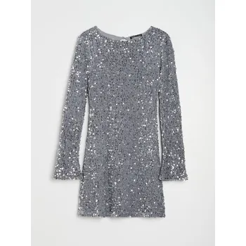 Dámské šaty Sinsay - Mini šaty s flitry - sříbrná - 968EY-SLV - 968EY-SLV-L