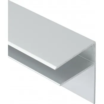 Stavební profil Covestro Ukončovací profil ALU-F Boční F profil na tloušťku 8mm z hliníku Barva: elox stříbrný, Délka: 2000, Síla desky: pro sílu PC 8 | cena za bm