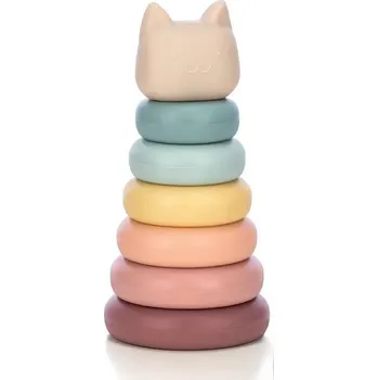 Hračka pro nejmenší Free2PLAY Silikonová věž,kousátko Kočička