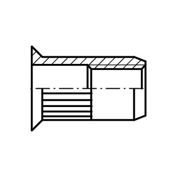 Nýt PROFISTYL Nýtovací matice zapuštěná hlava 90st. rýhované tělo zinek bílý slepá Varianta: Matice nýtovací zápustná hlava 90° rýhované tělo ZnB M4 (1,5-3,0) slepá