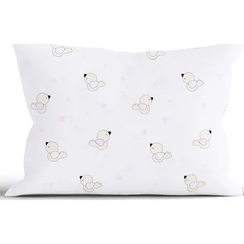 Povlak na polštářek Bavlněný povlak na polštář Renforcé 50 × 70 cm - Ptáčci růžové