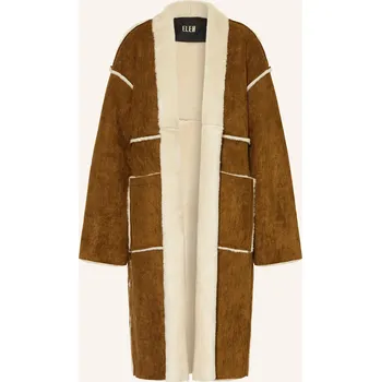 Dámský kabát Eleh Dámský Kabát V Koženém Vzhledu S Umělou Kožešinou,...