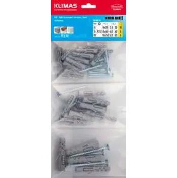 Hmoždinka Klimas Wkręt-met HM. UNIV. S VRUTEM PZ2/PZ3 MIX SÁČEK | sleva 20% | cena za ks