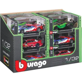 autíčko Bburago auta Race 1:32 (sada 12ks)
