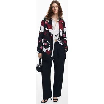 Dámský kabát Kabát Desigual Winter Daisies Lac carmin velikost XS