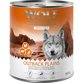 Pro psa 6x800g Wolf of Wilderness Adult "The Taste Of" - The Outback - kuřecí, hovězí, klokaní