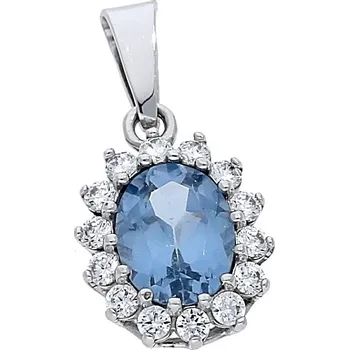 Přívěsek Goldstore Přívěsek v bílém zlatě akvamarín a zirkony Váha: 1.95 g