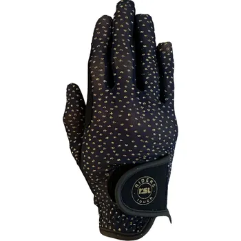 Jezdecké rukavice RSL Rukavice jezdecké Juno RSL, dětské, black/gold 4XS
