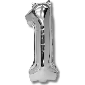 Balónek Balónek fóliový 40cm, č.1, stříbrná A281