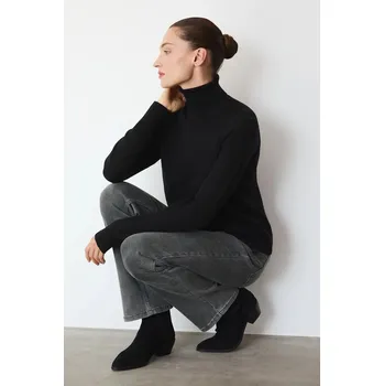 Pánský svetr Svetr z merino vlny Medicine černá barva, s golfem RW25-SWD810 99X, vel. M