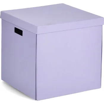 Úložný box Zeller Úložný koš s víkem, recyklovaný karton, 33,5 x 33 x 32 cm, fialový
