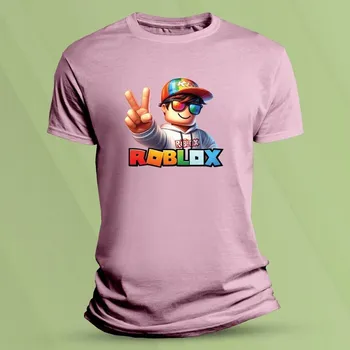Chlapecké oblečení Dětské tričko s potiskem Roblox hráč Růžová velikost 128