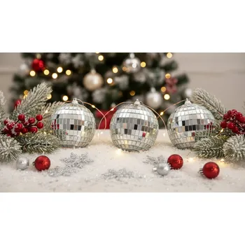 Vánoční dekorace Sada vánočních ozdob | DISCO | disco koule | 3 ks | 754104 Cena za 3 kusy v balení