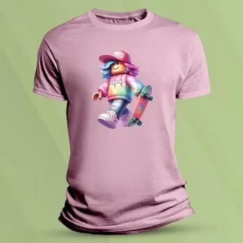 Chlapecké oblečení Bavlněné dětské tričko Roblox skejťačka Růžová velikost 140