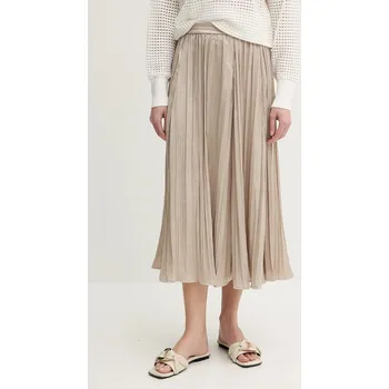 Dámská sukně Sukně MICHAEL Michael Kors béžová barva, midi, áčková, MS570GDHCP 80X, vel. M