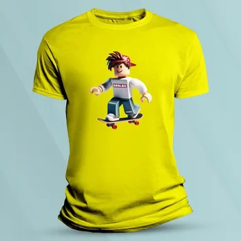 Dětská móda Dětské tričko s potiskem Roblox avatar 2 Žlutá velikost 128 (7-8 let)