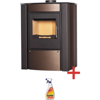 Amos hnědá sametová - krbová kamna plus čistič krbových skel ZDARMA