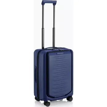 PORSCHE DESIGN Roadster Hardcase Business Trolley S Zavazadlo kufr cestovní manažerský skořepinový matný modrý USB TSA (230 x 380 x 560 mm Lehký obchodní kufřík s přihrádkou na notebook, USB portem, tichými kolečky a ergonomickou teleskopickou rukojetí s)