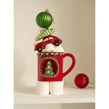 Sinsay - Hrnek s vánočním motivem - červená - 198GI-33X - 198GI-33X-ONE