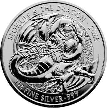 Stříbrná investiční mince Mýty a legendy - Beowulf a Drak 1 Oz 2025