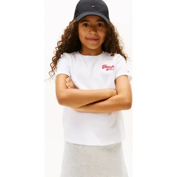 Dětské tričko Tommy Hilfiger KG0KG08805.128.176.9BYA bílá 00X, vel. 164