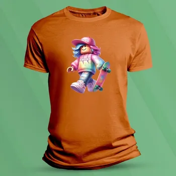 Chlapecké tričko Bavlněné dětské tričko Roblox skejťačka velikost 152 (12-13 let) Oranžová