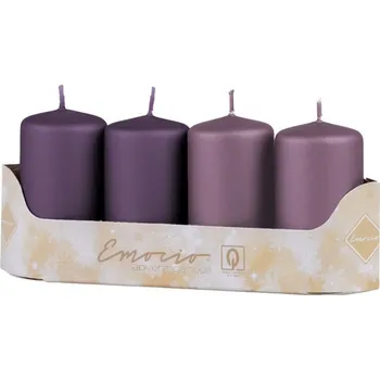 Svíčka Svíčky 40x75 mm metal mat 4 ks Barva: fialová