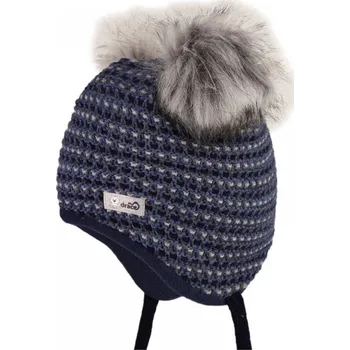 Čepice Pletená laponka Dráče Miky modrošedá Obvod: 48 - 50 cm