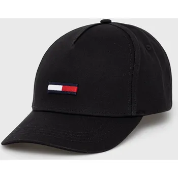 Čepice Čepice Tommy Jeans černá barva, hladká AU0AU00843.NOS 99X, vel. ONE SIZE