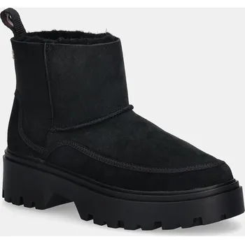 Dámská obuv Semišové boty Tommy Hilfiger REAL SHEARLING PULLON FW0FW08997 černá 99X, EUR 40