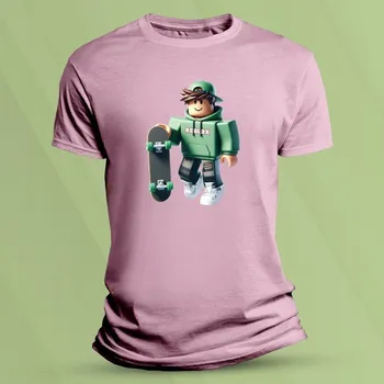 Chlapecké oblečení Dětské bavlněné tričko Roblox zelený Růžová velikost 128