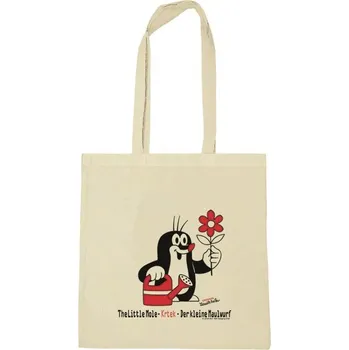 Nákupní taška Shopping taška na rameno Krteček: Zahradník (38 x 42 cm) béžová bavlna