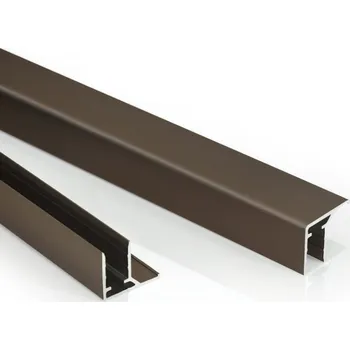 Stavební profil T-plastics U profil s okapnicí Alu ELOX 16 mm 6000 mm, antracit | cena za bm