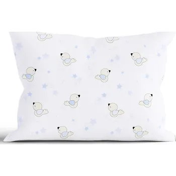 Bytový textil Bavlněný povlak na polštář Renforcé 50 × 70 cm - Ptáčci modré