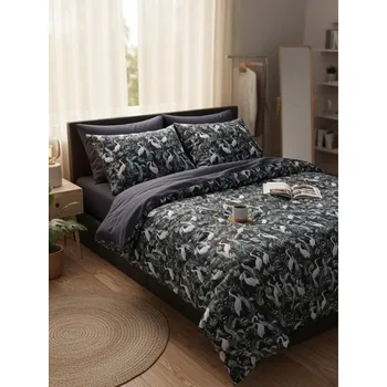 Povlečení Sinsay - Sada vzorovaného povlečení - černá - 676GE-99X - 676GE-99X-ONE