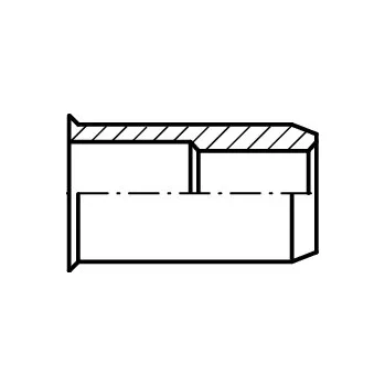 Nýt PROFISTYL Nýtovací matice mikro zapuštěná hlava hladké tělo zinek bílý slepá Varianta: Matice nýtovací mikro zápustná hlava hladké tělo ZnB M8 (1,0-3,0) slepá