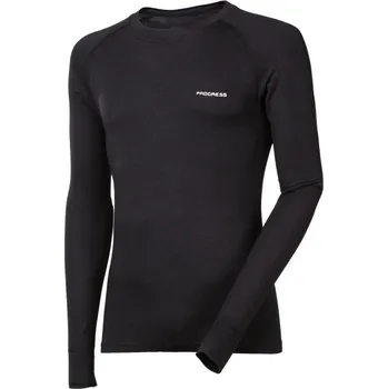 cyklistický dres AKCE! Triko dlouhé pánské Progress E NDR bambus černé, vel. XXL