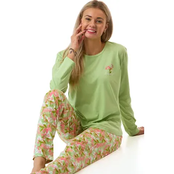 Dámské pyžamo Dámské zelené pyžamo You Are Beautiful s květinovým vzorem 1B2259 zelená m